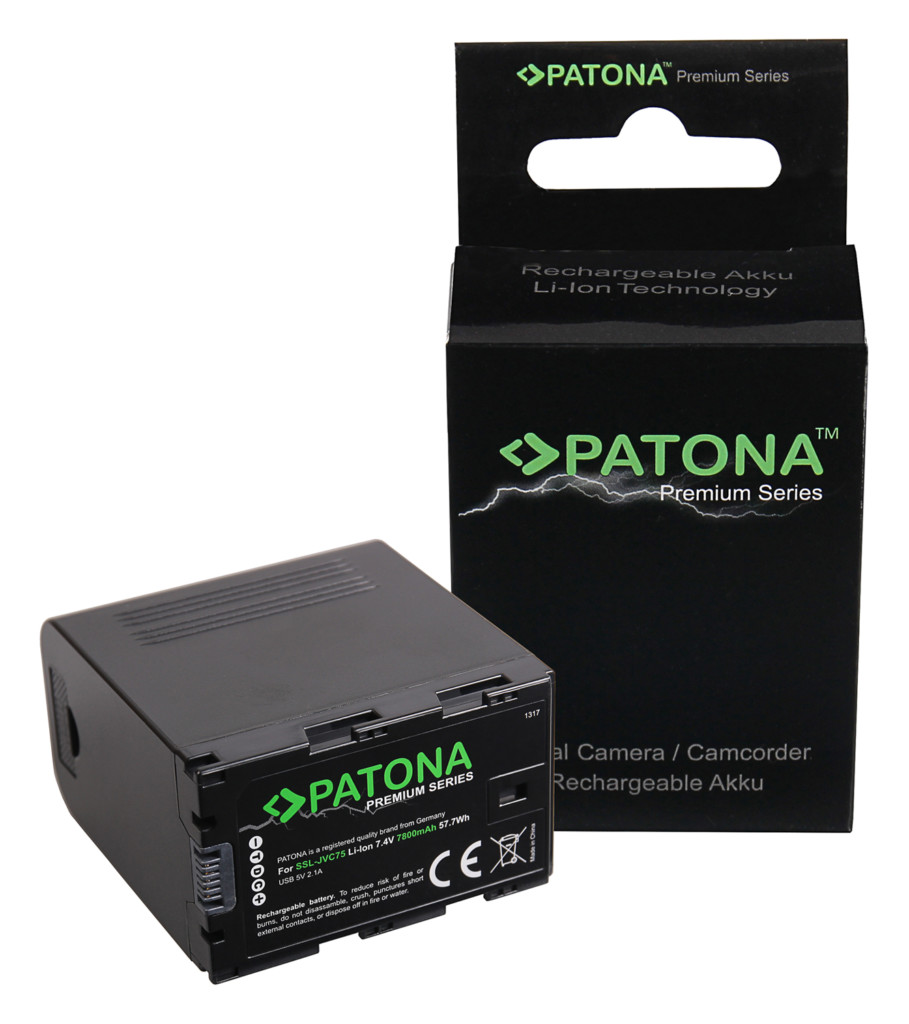 PATONA Premium Battery for JVC SSL-75 SSL-JVC50 SSL-JVC75 HM600 HM650 LG cells – 1317
