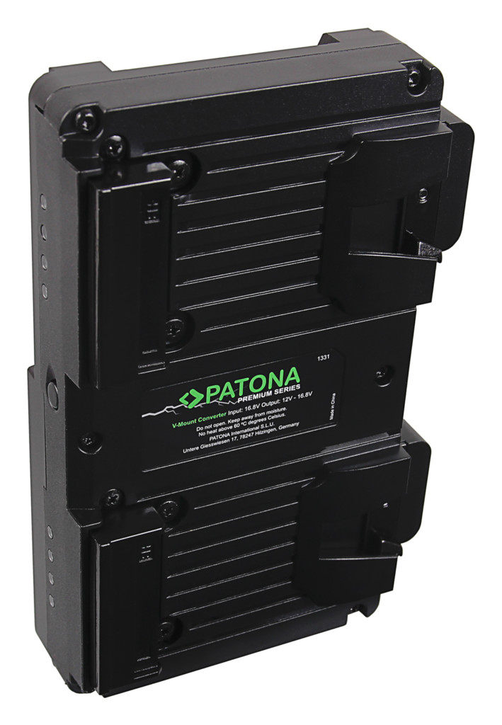 PATONA Premium Hot Swap V-Mount Adapter for 2x V-Mount PATONA NANO batteries incl. D-Tap charging function – 1331