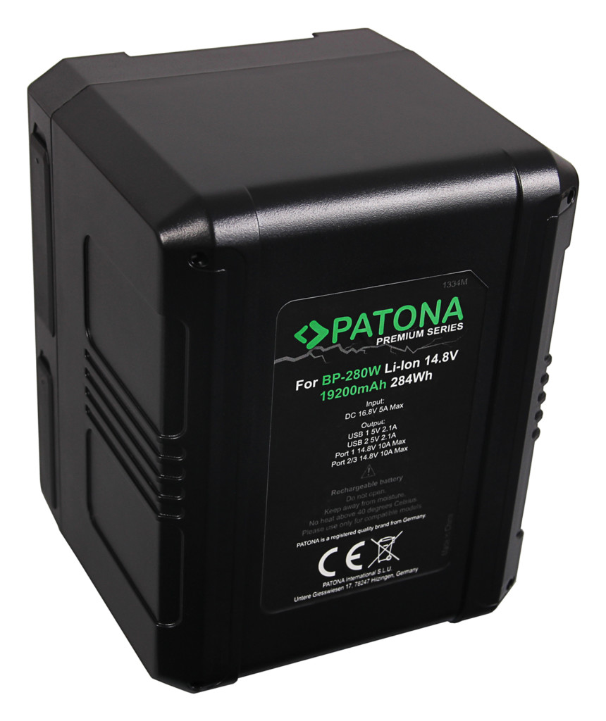 PATONA Premium Battery V-mount 284Wh f. Sony BP280W DSR 250P 600P 650P 652P – 1334