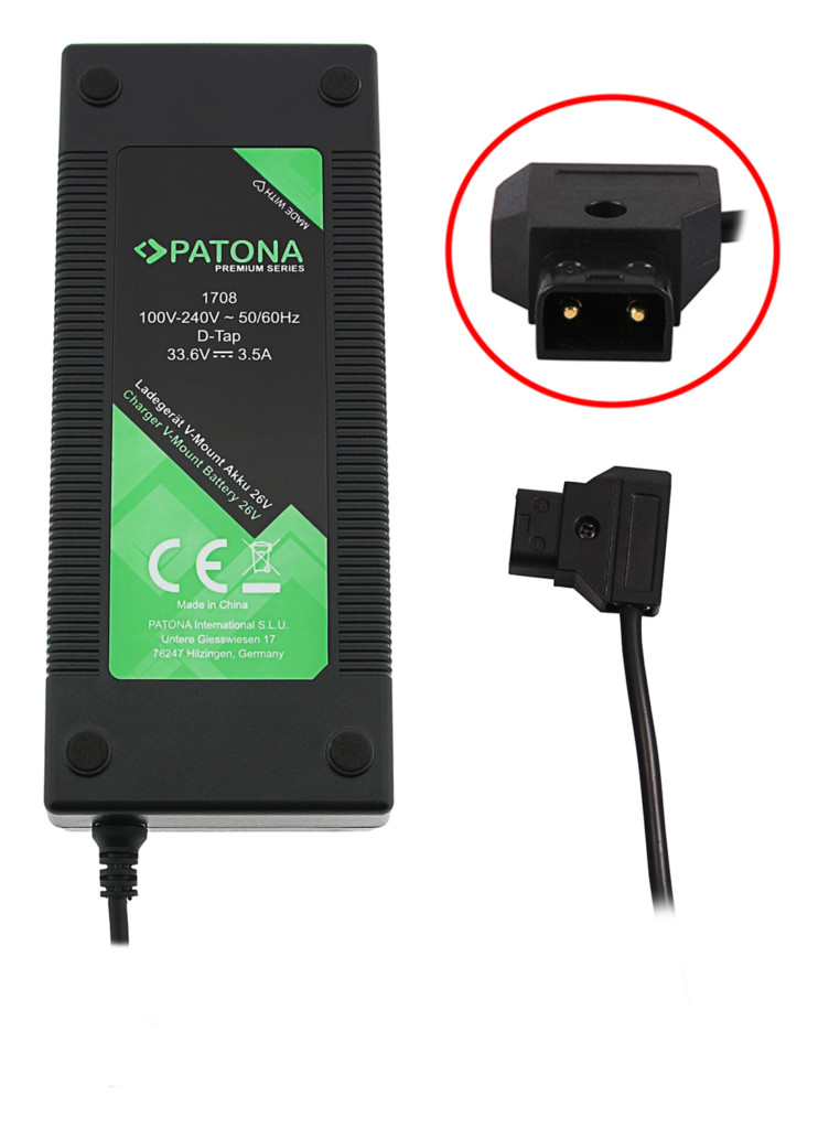 PATONA Premium D-Tap charger 3.5A for 26V V-Mount batteries – 1708